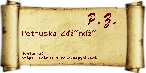 Petruska Zénó névjegykártya